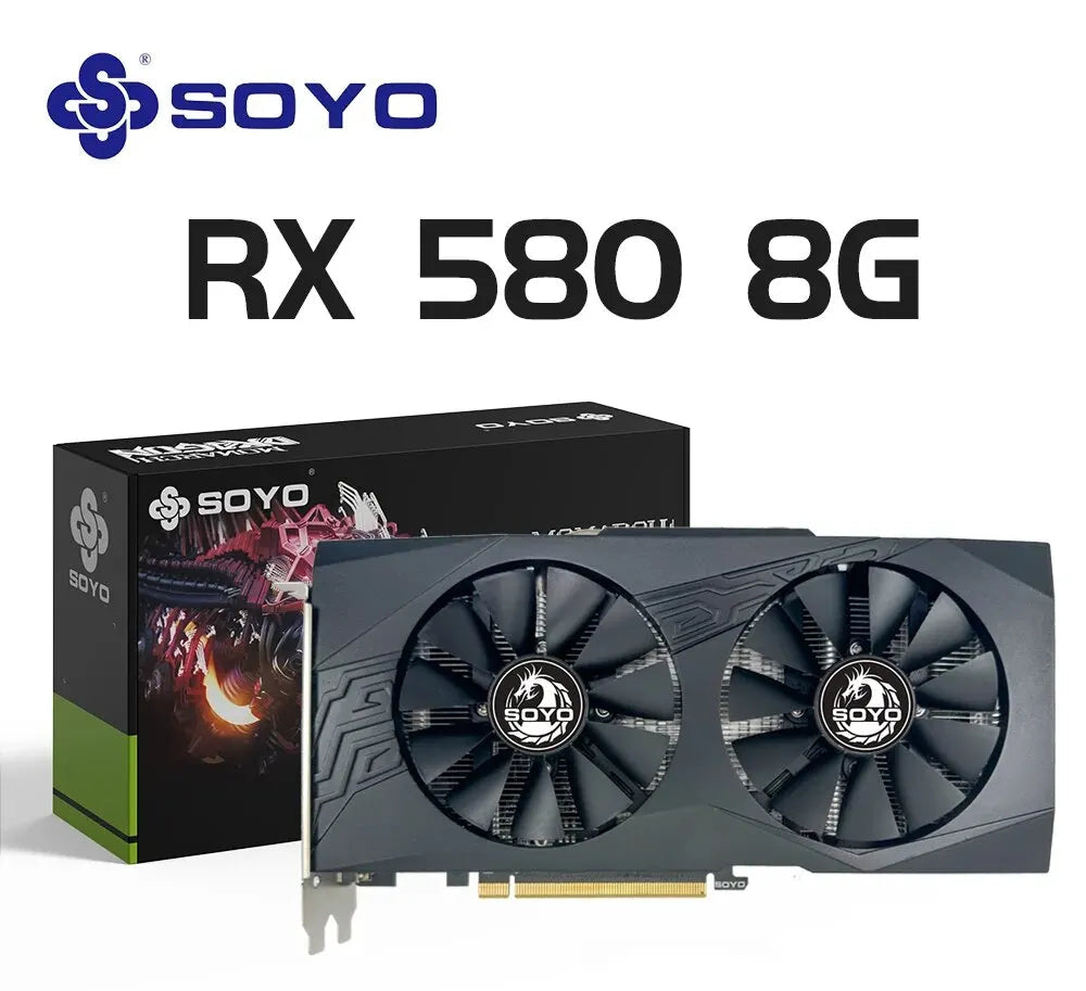 Graphics Cards Radeon RX580 8G GDDR5 Memory Video Gaming Card Pcie3.0X16 GPU Desktop Computer Components AMD RX 580 8G