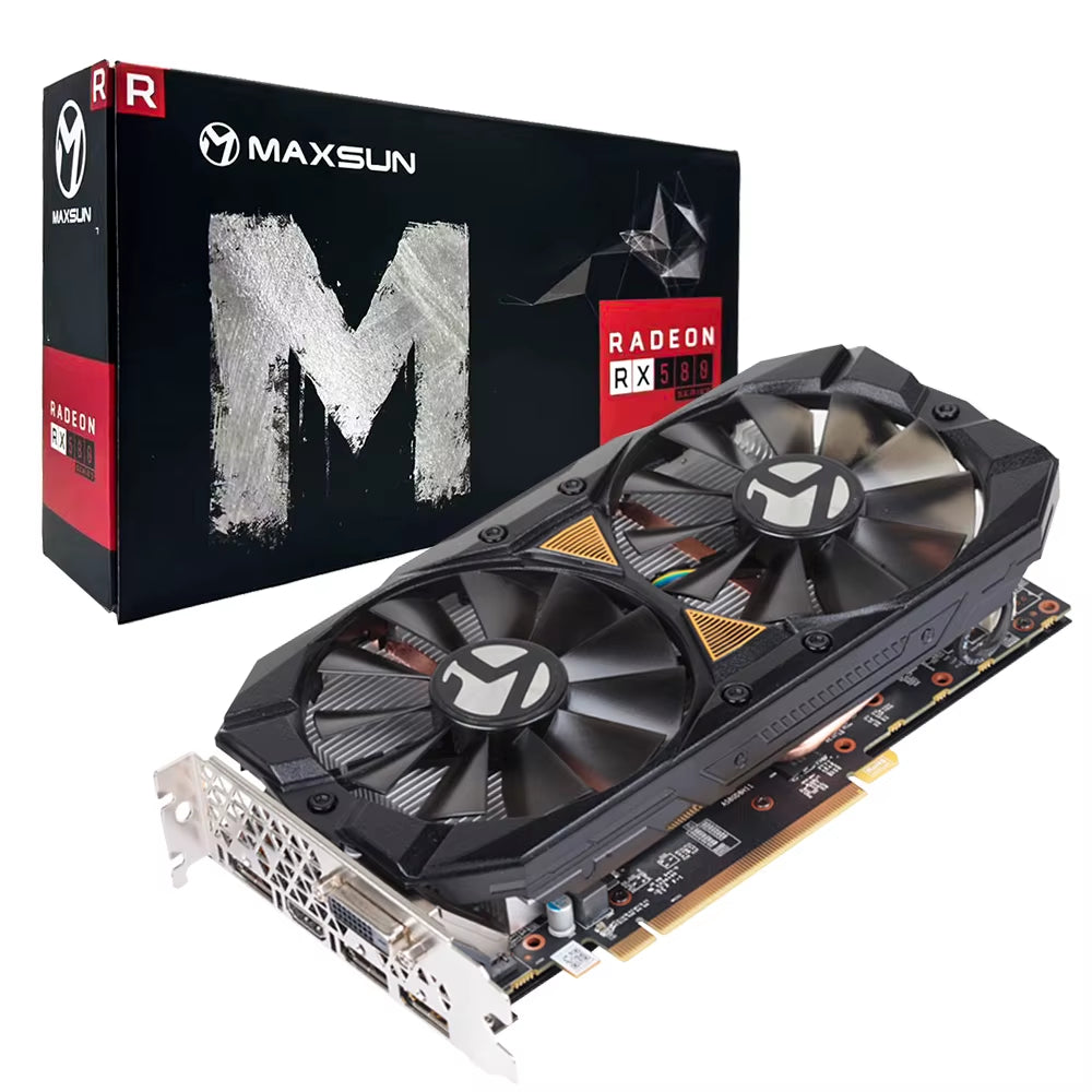 Original Radeon RX580 8G Graphics Card GDDR5 Memory Video Gaming Card Pcie3.0X16 DVI DP for Desktop Computer AMD Card